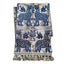 Table Runner with Tassel Trim Blue Silk Brocatelle Luigi Bevilacqua Fabric Fiere Pattern
