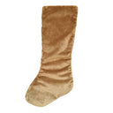 Chaussette de Noël Fait Main avec gland en brocart de soie marron noisette Luigi Bevilacqua Motif Uccelli