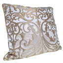 Ivory & Gold Silk Jacquard Serlio Rubelli Fabric - Handmade Decorative Pillow