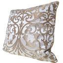 Ivory & Gold Silk Jacquard Serlio Rubelli Fabric - Handmade Decorative Pillow