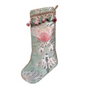 Luxury Christmas Stocking with Tassel Trim Jade Green Luigi Bevilacqua Lampas Tulipani Pattern