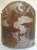Venetian Lamp Shade Bronze and Silver Jacquard Rubelli Fabric Sumi Pattern