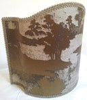 Venetian Lamp Shade Bronze and Silver Jacquard Rubelli Fabric Sumi Pattern