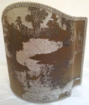 Venetian Lamp Shade Bronze and Silver Jacquard Rubelli Fabric Sumi Pattern