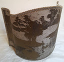 Venetian Lamp Shade Bronze and Silver Jacquard Rubelli Fabric Sumi Pattern