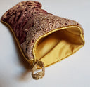 Luxury Christmas Stocking Cardinal & Gold Silk Jacquard Rubelli Fabric Les Indes Galantes Pattern