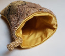 Luxury Christmas Stocking Blue & Gold Silk Brocatelle Rubelli Fabric Tebaldo Pattern