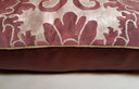 Handmade Decorative Pillow Made With Fortuny Fabric – Deep Burgundy & Gold Caravaggio Pattern