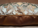 Handmade Decorative Pillow Made With Jade Green Silk Lampas Rubelli Fabric Vignola Pattern