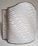 Venetian Lamp Shade Fortuny Fabric Ivory & Gold Onde Pattern