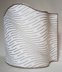 Venetian Lamp Shade Fortuny Fabric Ivory & Gold Onde Pattern