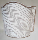 Venetian Lamp Shade Fortuny Fabric Ivory & Gold Onde Pattern