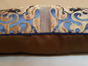 Handmade Decorative Pillow Made With Blue Sapphire and Gold Silk Lampas Rubelli Fabric Belisario Pattern
