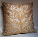 Handmade Decorative Pillow Made With Fortuny Fabric – Gold Museum Caravaggio Pattern