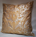 Handmade Decorative Pillow Made With Fortuny Fabric – Gold Museum Caravaggio Pattern