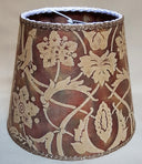 Clip On Lamp Shade in Fortuny Fabric Tan, Olive & Plum Persepolis Pattern
