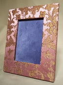 Rubelli Silk Jacquard Fabric Covered Tabletop Picture Photo Frame Pink & Gold Les Indes Galantes Pattern