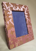 Rubelli Silk Jacquard Fabric Covered Tabletop Picture Photo Frame Pink & Gold Les Indes Galantes Pattern