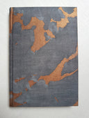 Fortuny Fabric Covered Journal Hardcover Notebook Black, Grey & Copper Marmo Pattern