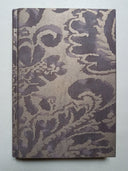 Fortuny Fabric Covered Journal Hardcover Notebook Grey & Silvery Gold Corone Pattern
