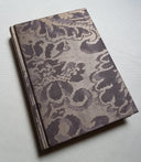 Fortuny Fabric Covered Journal Hardcover Notebook Grey & Silvery Gold Corone Pattern