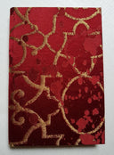 Rubelli Fabric Covered Journal Hardcover Notebook Silk Lampas Red & Gold Morosini Pattern