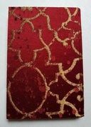 Rubelli Fabric Covered Journal Hardcover Notebook Silk Lampas Red & Gold Morosini Pattern