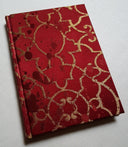 Rubelli Fabric Covered Journal Hardcover Notebook Silk Lampas Red & Gold Morosini Pattern