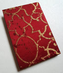 Rubelli Fabric Covered Journal Hardcover Notebook Silk Lampas Red & Gold Morosini Pattern