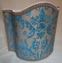 Venetian Lamp Shade Fortuny Fabric Blue-Green & Gold Farnese Pattern