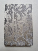 Rubelli Fabric Covered Journal Hardcover Notebook Silk Jacquard Ivory & Silver Les Indes Galantes Pattern