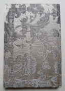 Rubelli Fabric Covered Journal Hardcover Notebook Silk Jacquard Ivory & Silver Les Indes Galantes Pattern