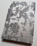 Rubelli Fabric Covered Journal Hardcover Notebook Silk Jacquard Ivory & Silver Les Indes Galantes Pattern