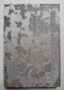 Rubelli Fabric Covered Journal Hardcover Notebook Silk Jacquard Ivory & Silver Les Indes Galantes Pattern