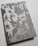 Rubelli Fabric Covered Journal Hardcover Notebook Silk Jacquard Ivory & Silver Les Indes Galantes Pattern