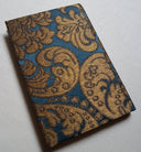 Rubelli Fabric Covered Journal Hardcover Notebook Silk Brocatelle Blue & Gold Tebaldo Pattern