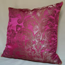 Handmade Decorative Pillow Made With Silk Brocade Rubelli Fabric Fuchsia Barbarigo Pattern