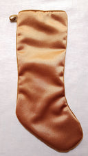 Luxury Christmas Stocking Fortuny Fabric Copper & Silvery Gold Piumette Pattern