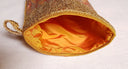 Luxury Christmas Stocking Fortuny Fabric Copper & Silvery Gold Piumette Pattern