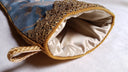 Luxury Christmas Stocking Fortuny Fabric Blue & Silvery Gold Veronese Pattern