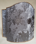 Half Lampshade Silver and Gold Silk Lampas Rubelli Fabric Dorian Gray Pattern
