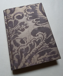 Fortuny Fabric Covered Journal Hardcover Notebook Grey & Silvery Gold Corone Pattern