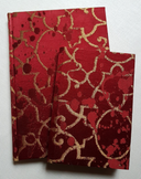Rubelli Fabric Covered Journal Hardcover Notebook Silk Lampas Red & Gold Morosini Pattern