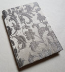 Rubelli Fabric Covered Journal Hardcover Notebook Silk Jacquard Ivory & Silver Les Indes Galantes Pattern