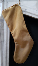 Luxury Christmas Stocking Fortuny Fabric Burnt Apricot & Silvery Gold Barberini Pattern