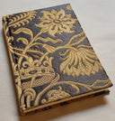 Rubelli Fabric Covered Journal Hardcover Notebook Silk Brocatelle Ebony & Gold Castiglione Pattern