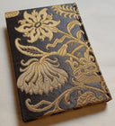 Rubelli Fabric Covered Journal Hardcover Notebook Silk Brocatelle Ebony & Gold Castiglione Pattern