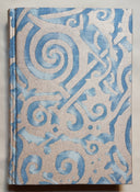 Fortuny Fabric Covered Journal Hardcover Notebook Blue & Silvery Gold Maori Pattern