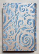 Fortuny Fabric Covered Journal Hardcover Notebook Blue & Silvery Gold Maori Pattern