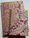Rubelli Fabric Covered Journal Hardcover Notebook Silk Brocatelle Amethyst & Gold Tebaldo Pattern